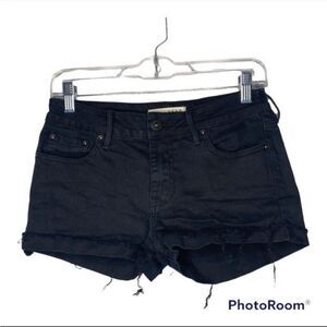 Pacsun Bullhead Black Low Rise Shorty Short Jean Shorts Raw Hem 9
